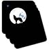 Dream Essence Designs Wolves - This artwork features a lone wolf in silhouette howling beneath the bright full moon - Coasters