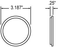 Truck-Lite 47 3-3/16'' Round Stick-On (Red)