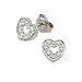 Diamond Heart Earrings in 14K White Gold