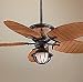 F580-VR/BB Shangri-La Outdoor Ceiling Fan Vintage Rust Finish w/ Bamboo All Weather B...