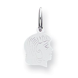 Genuine IceCarats Designer Jewelry Gift Sterling Silver Engravable Girl Disc Charm