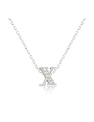 Micro-Pave Initial X Pendant Necklace