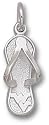 West Virginia Mountaineers 5/8" "WV" Flip Flop Charm - Sterling Silver Jewelry
