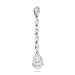 Rhodium Plated Round/Pear CZ 1.5 Drop Slide