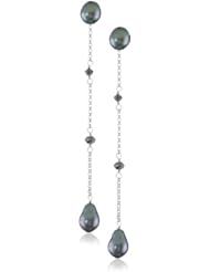 Baggins Tahitian Keshi and Black Diamond Drop Earrings