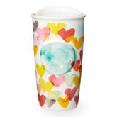 Starbucks Watercolor Hearts Dot Double Wall Traveler, 10 Fl Oz (11051430)