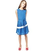 Autograph Block Striped Pleated Dress