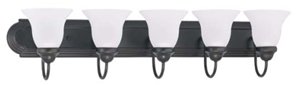 Nuvo Ballerina Es 5 Light 36" Vanity With Frosted White Glass 13w Gu24 Lamps Included Mahogany