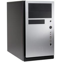 Black & Silver Micro Atx Tower EA-380 High Eff Psu 80PLUS Certifd