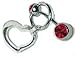 Jewelry : .925 sterling silver floating heart belly button ring 5/16"
