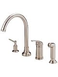 Danze D409012SS Melrose Single Handle Kitchen Faucet with Matching Side Spray and Soap and Lotion Dispenser, Stainless Steel