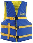 SEACHOICE BLUE/YELLO CHILD VEST 20-25 200 Denier Polyurethane Coated Nylon Shell W/ Flare
