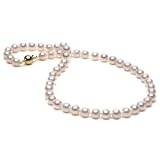 White Akoya Pearl Necklace, AA+ Quality