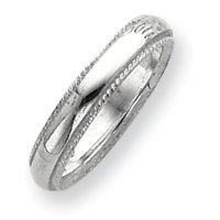 Sterling Silver 4mm Millgrain Comfort Fit Band
