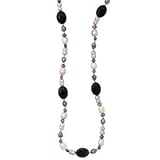 Black Onyx & Freshwater Pearl Necklace- 36