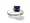 14K White Gold Square Created Sapphire Solitaire Ring - Size 4
