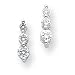 14k White Gold Three Stone Diamond Post Earrings