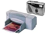 Electronics : HP PhotoSmart C200 - Digital camera - 1.0 Mpix - supported memory: CF - with HP DeskJet 815C Printer