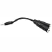 HOSA STEREO 3.5mm PHONE (M) - TWO STER. 1/4 PHONE (F), 6 in.