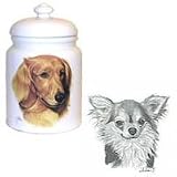 Chihuahua, Longhair Cookie Jar, Porcelain by Rosalinde (10' X 7')