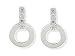 Silver and Cubic Zirconia Circle and Bar Drop Earrings