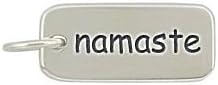 Namaste Word Charm or Pendant for Bracelets or Necklaces in Sterling Silver