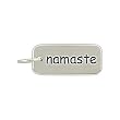 Rectangular NAMASTE Double Sided Engraved Charm or Pendant for Bracelets or Necklaces in Sterling Silver, #8360
