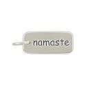 Rectangular Namaste Double Sided Engraved Charm or Pendant in Sterling Silver, #8360
