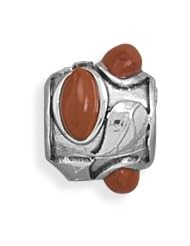 Oxidized Bead with Red Jasper