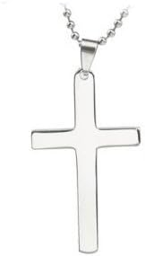 JBG Small Simple Glossy Titanium Steel Cross Pendant Couple Necklace Personality Gift in a Nice Jewellery Box