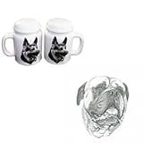 Bull Mastiff Large Salt and Pepper Shakers, Porcelain by Rosalinde (4')