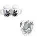 Bull Mastiff Large Salt and Pepper Shakers, Porcelain by Rosalinde (4')