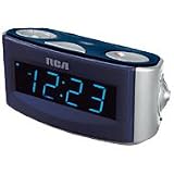 RCA RP3720 Clock Radio with Extra-Large 1.4" Blue Display, Auto Time set and Dual Wake