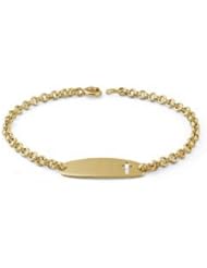 Childrens Jewelry - 6 Inches 14K Yellow Gold Cross ID Bracelet