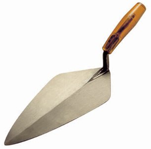 Rose Wide London Pattern Brick Trowel 10.5" blade, 6" standard shank wood handle