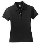 District Threads - Ladies Stretch Pique Sport Shirt Black2X