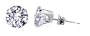 TDEZ2030-C Nickel Free 4mm Round Cubic Zirconia Sterling Silver Post Friction Back Stud Earrings