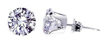 TDEZ2030-C Nickel Free Sterling Silver 4mm Round Cubic Zirconia Post Friction Back Stud Earrings