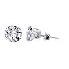 TDEZ2030-C Nickel Free 4mm Round Cubic Zirconia Sterling Silver Post Friction Back Stud Earrings