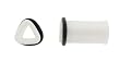 White Acrylic Triangular Shape Tunnel Plug with "O" Ring - Single Flare - 2g - Sold as a Pair