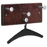 Mahogany/Chrome Wall Rack with 4 Posts and 2 Black Plastic Hangers (QRT20521) Category: Clothes Racks