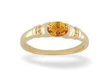 14K Yellow Gold Genuine Oval Citrine Ring