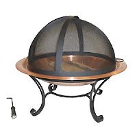 Asia Direct - AD112-D - Round Outdoor Fire Pit with Easy Access Cover - Copper - 30 in.