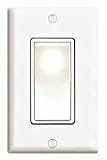 Leviton 5601-2W 15 Amp, 120/277 Volt, DECORA (R) Brand (R) Rocker Single-Pole AC Quiet Switch, Residential Grade, Grounding, White