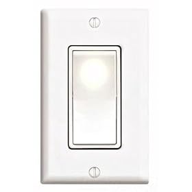 Leviton 5601-2W 15 Amp, 120/277 Volt, Decora Rocker Single-Pole AC Quiet Switch, Residential Grade, Grounding, White