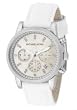 Michael Kors #MK5049 Women's Leather Strap Diamond Accented Chronograph Watch