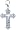 Cross, 14K White Gold Diamond Charm