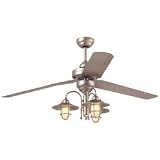 Monte Carlo Fan Brushed Pewter Studio Large Room Ceiling Fan