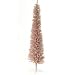 7.5' Pink & Silver Pencil Tinsel Artificial Christmas Tree - Unlit