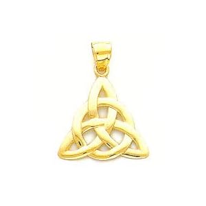Charm - 14kt Gold Solid Polished Celtic Trinity Pendant